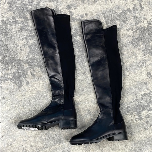 New Stuart Weitzman The City Boot Over the Knee Black Leather Sz 4 - Picture 3 of 13
